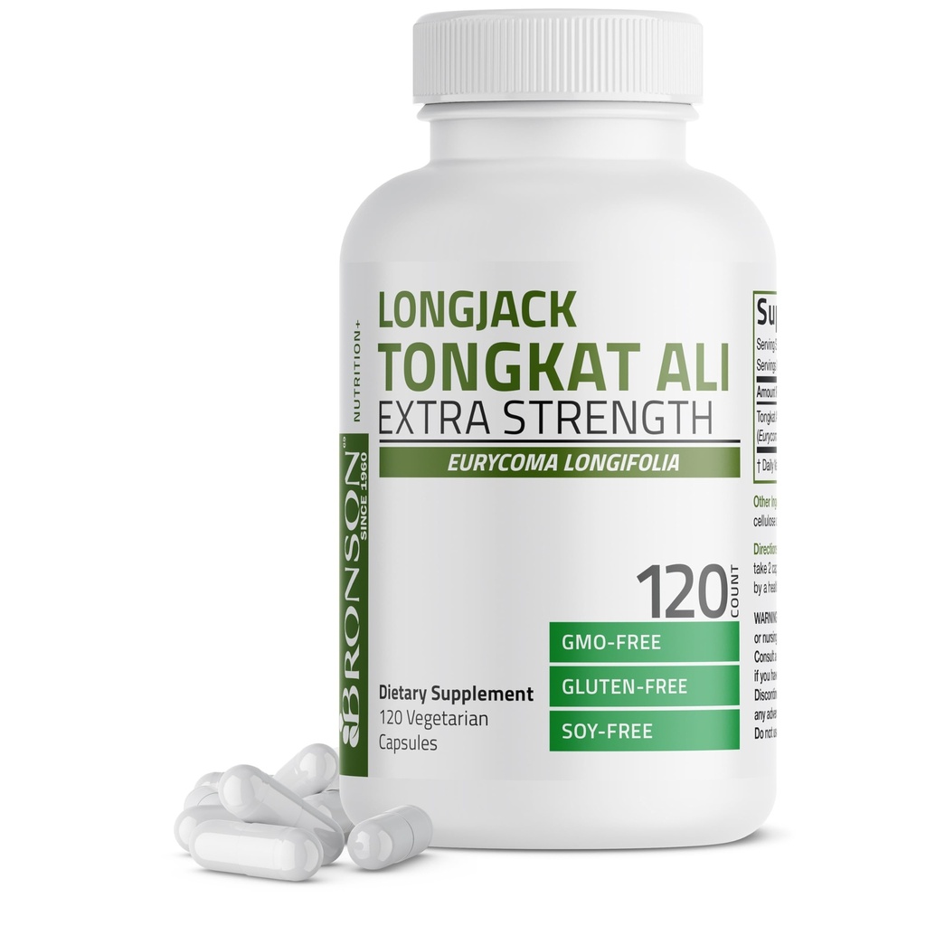 Bronson Longjack Tongkat Ali επιπλέον δύναμη, 120 κάψουλες χορτοφάγων