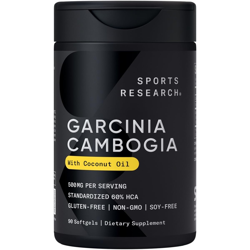 Sports Research Garcinia Cambogia Extract (60% HCA) με Extra Virgin Organic Coconut Oil 