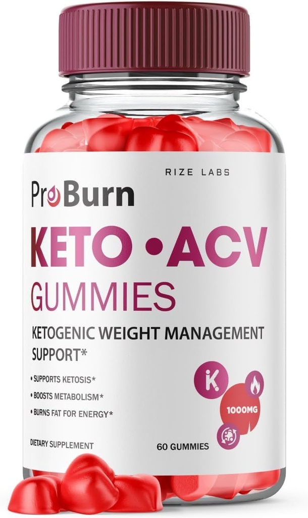 rize labs - Pro Burn Keto ACV Gummies, Advanced Weight Loss Support, All Natural Apple Cider Supplement (60 Gummies)