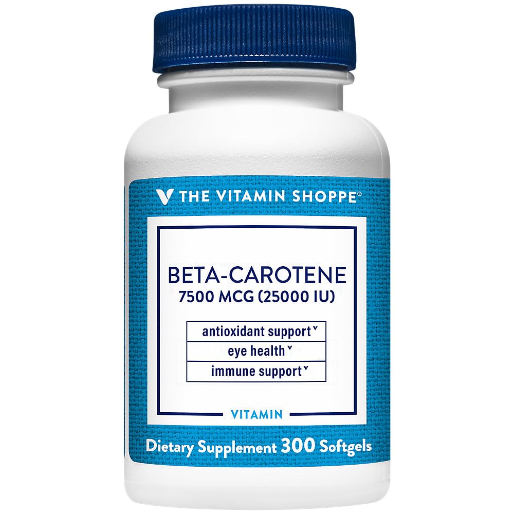 Η Βιταμίνη Shoppe Beta-Carotene 2.500IU (Βιταμίνη Α), Αντιοξειδωτική Υποστήριξη για την Όραση & Ανοσολογική Υγεία (300 Softgels)