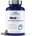 1MD Διατροφή MindMD - Συμπλήρωμα εγκεφάλου για τη μνήμη και την εστίαση - Bacopa Monnieri για Nootropic Εγκεφαλική Υποστήριξη - Συμπλήρωμα Εγκεφαλικής Υγείας για Ενήλικες - με Βιταμίνη B6 & Πράσινο Τσάι Εκχύλισμα - 60 Caps