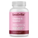 BESTVITE Choline Inositol 500mg (120 κάψουλες χορτοφάγων) - Χωρίς στεατικά - Χωρίς πληρωτικά - Όχι Dicalcium Phosphate - Vegan - Μη ΓΤΟ - Χωρίς γλουτένη