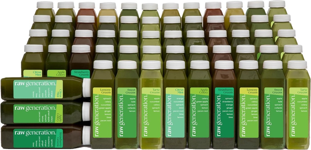 Ακατέργαστη παραγωγή Detox Detox καθαρισμού – 10-ημέρα χυμό καθαρισμού με λιγότερη ζάχαρη για απώλεια βάρους, ενέργεια, καθαρότερο δέρμα & ουλές υγεία – 16 Chlorophyl-Packed Juices για να αποτοξινώσει το σώμα σας και επαναρύθμισε τη διατροφή σας (Assorment May Vary)