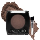 Palladio Brow Powder for Eyebrows, Soft and Natural Eyebrow Powder with Jojoba Oil & Shea Butter, Helps Enhance & Definition Brows, Compact Size for Purse or Travel, Inclus Applicator Brush, Dark Brown
