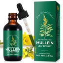 Mullein Leaf Extract Drops-Organic Liquid Mullein Extract Supplement for Lungs Health - Vegan, No ΠρόσθεταBronchial Cleanse for Health Support