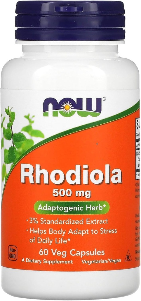 NOW ΤΡΟΦΙΜΑ Rhodiola 500MG 3PCT Extract60 VCAP, 60 CT