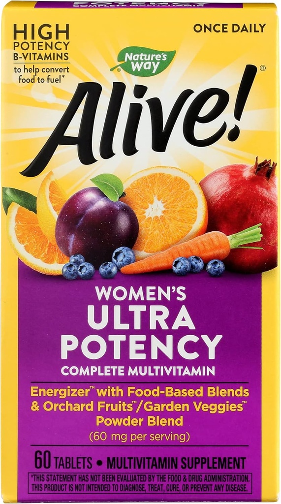 Natures Way Alive Women Ultra Potency Multivitamin, Bruelty Free, Environmentally Friendly, 60 Tablets (Pack of 1)
