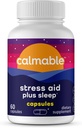 Stress Relief Aid Plus Sleep Support - De-Stress, Relax and Sleep Better - Vegan - με μελατονίνη, Ashwagandha και L Theanine - Anti Strress Support Vitamin Dietary Supplement - 60 Κάψουλες