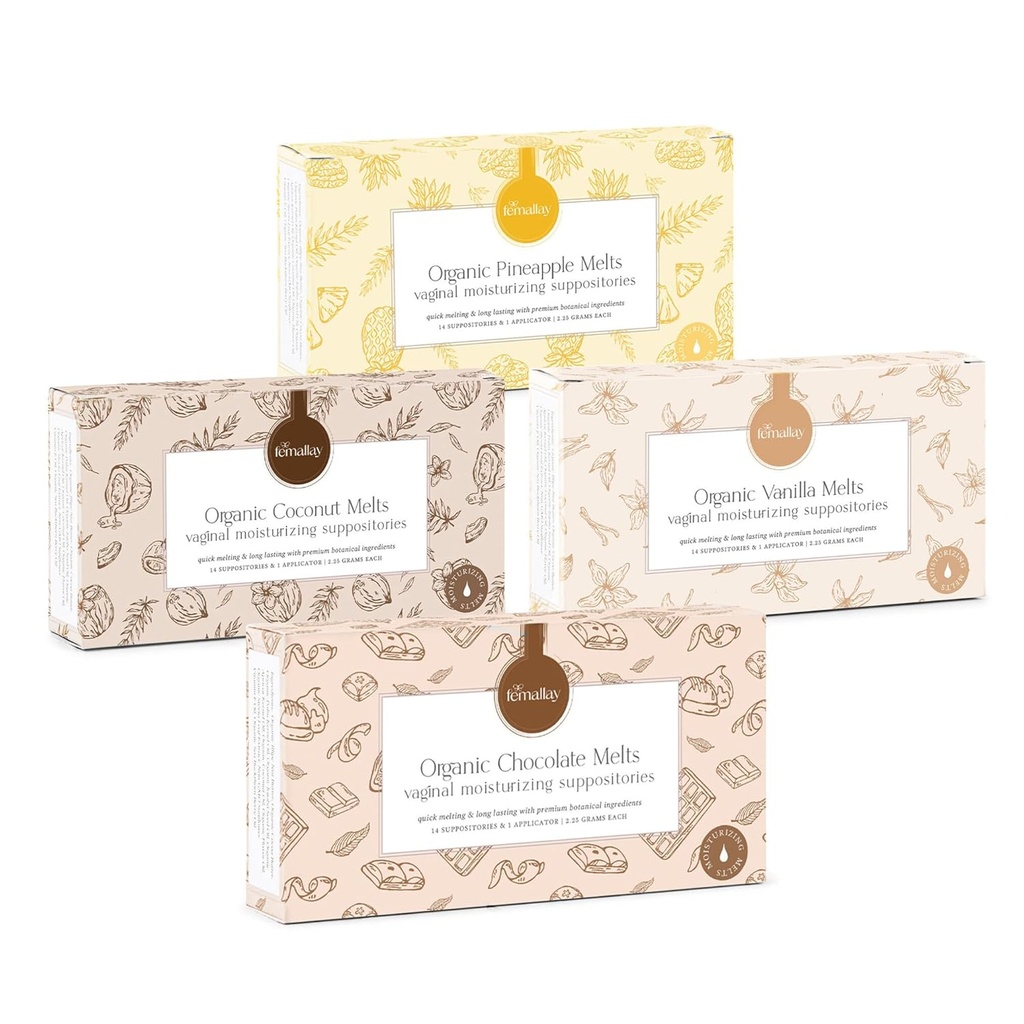 Θηλαστικά Βιολογικά Κολπικά Ενυδατικά Υποθετικά – Ποικιλία 4 Πακέτο – 100% Φυσική Ανακούφιση για την ξηρότητα, Οδοντόκρεμα & Καθημερινή Γυναικεία Δυσφορία – 14 Count + Applicator