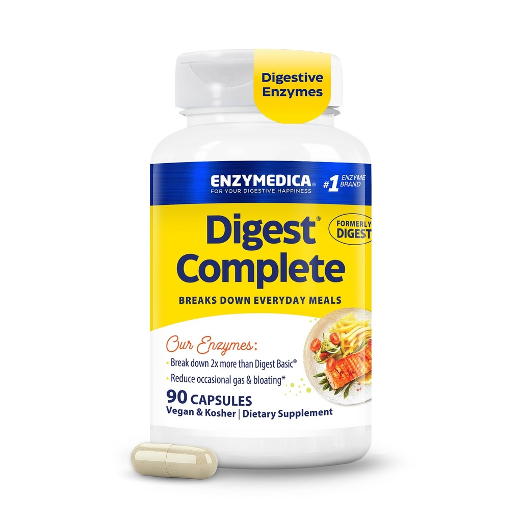 Enzymedica Digest, Full-Range, Everyday Digestive Enzymes, Προσφέρει Αέριο ταχείας δράσης & Αναπλήρωση, 90 Count