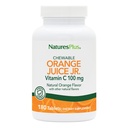 NaturesPlus Orange Juice Jr. - 180 Μασώμενα Δισκία - 100 mg Βιταμίνη C - Υποστήριξη ανοσοποιητικού συστήματος - Απαλό στο στομάχι - Vegan, Χωρίς γλουτένη - 180 Σερβιέτες