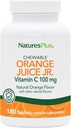 NaturesPlus Orange Juice Jr. - 180 Μασώμενα Δισκία - 100 mg Βιταμίνη C - Υποστήριξη ανοσοποιητικού συστήματος - Απαλό στο στομάχι - Vegan, Χωρίς γλουτένη - 180 Σερβιέτες