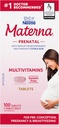 Materna Nestle Prenatal Postpartum Vitamin & Mineral Supplement 100 Tablets