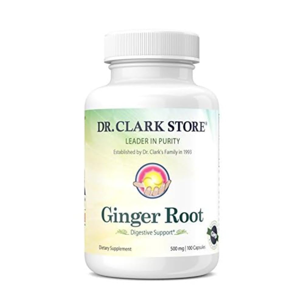 Dr. Clark Ginger Root Supplement - Digestive Support - 500 mg 100 Ζελατίνες Κάψουλες