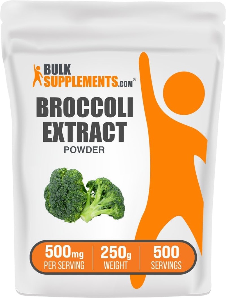 BulkSupplements.com Broccoli Extract Powder - από Broccoli Florets, Sulforafane συμπλήρωμα - Vegan & Gluten Free, 500mg ανά Σερβίρισμα, 250g (8,8 oz) (πακέτο του 1)