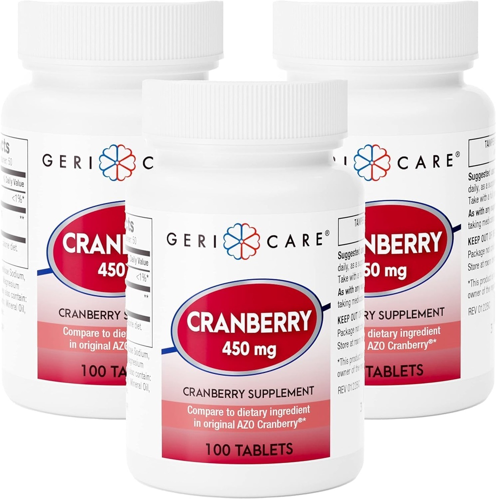 GeriCare Cranberry συμπλήρωμα, 100 δισκία 450 mg (3)