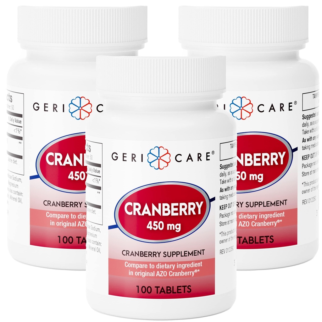 GeriCare Cranberry συμπλήρωμα, 100 δισκία 450 mg (3)