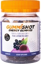 GummiShot Energy Gummies, 1125 mg με βάση το φυτό Caffeine Chews ανά φιάλη, Long Lasting Energy Boosters, Elderberry (15ct)