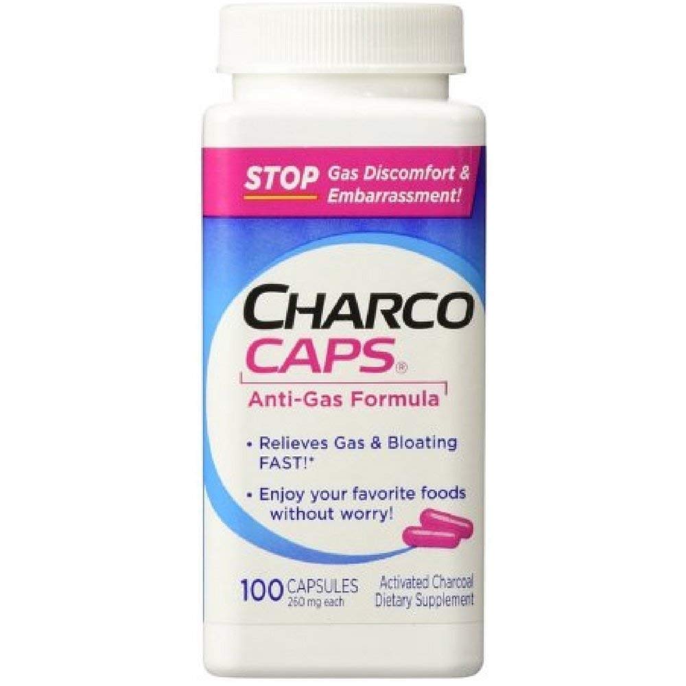 Charcocaps ταχείας δράσης ανακούφιση αερίου για την αναρρίχηση & μετωπικότητα, χωρίς φάρμακα αποτοξινωτική ενεργοποιημένη φόρμουλα άνθρακα, 100 κάψουλες, 30 ημέρες προσφοράς, ροζ