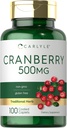 Carlyle Cranberry Pills | 500mg | 100 Caplets | Non-GMO, Gluten Free Supplement for Women & Men