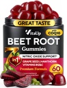 Gummies ρίζας τεύτλων – Gummies Bee Συμπληρώματα κόκκινου beets με Beetroot, Grape Seed, Coq10, Vitamin C & B12 – 60 Chews τεύτλων