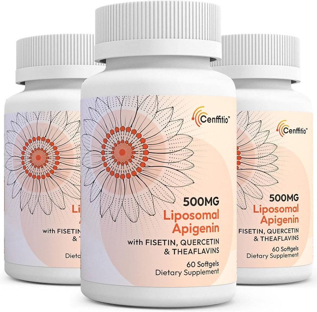 Liposomal apigenin 500mg Softgels - Optimal Apigenin συμπλήρωμα με Fisetin, Quercetin και Theaflavins - 6 Μήνες προσφοράς