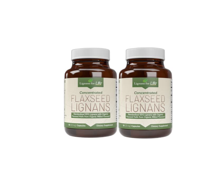 Lignans for Life Lignans flaxseed for Dogs + SDG - Ωμέγα 3 Λιπαρά Οξέα, Υψηλά Αντιοξειδωτικά Ίνες - Βοηθά στη βελτίωση του γυαλιστερού Coat, Digestive & Heart Health Flax Seed for Dogs, 90 Κάψουλες Φλαξ, 2 Pack