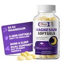Μαγνήσιο Γλυκινικό 400mg Softgels, Μικρό, απαλό κάψουλες, απαλό με στομάχι, με βιταμίνη D3 & K2 για τον ύπνο, τη χαλάρωση, τον μόσχο, την υγεία των οστών