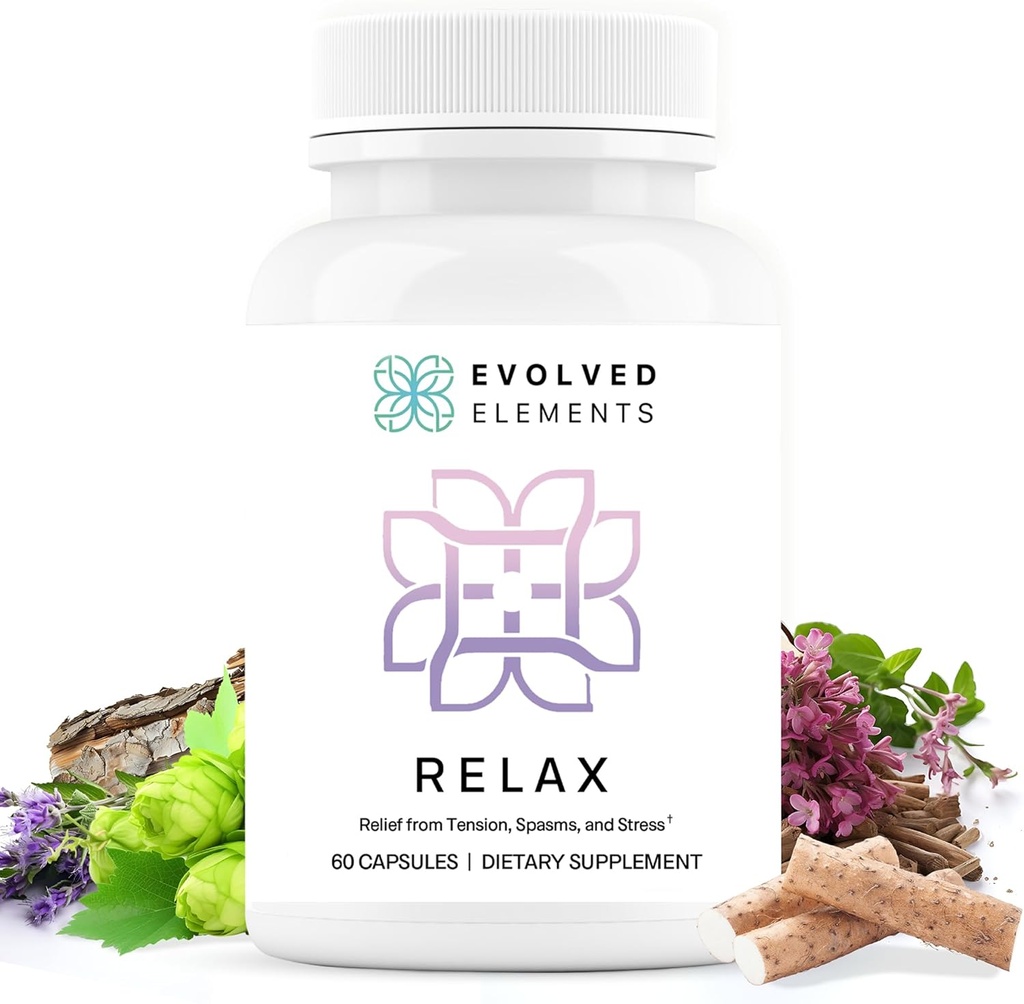 All-Natural Muscle Relaxer | 60 Capsules | Spasm Relief with Magnesium, Passion Flower, and Valerian Root | Relieves Muscle Spasms, Tension, and Promotes Calmness
