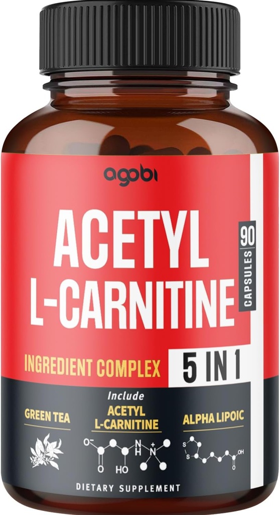 Acetyl L-καρνιτίνη συμπλήρωμα - 2600mg 3 Μήνες - Αναμειγνύεται με Alpha Lipoic Acid, Πράσινο Τσάι, Πράσινο Coffee Bean & Raspberry Ketones - Memory & Brain Health Support, Non-GMO - 90 Vegan Capsles