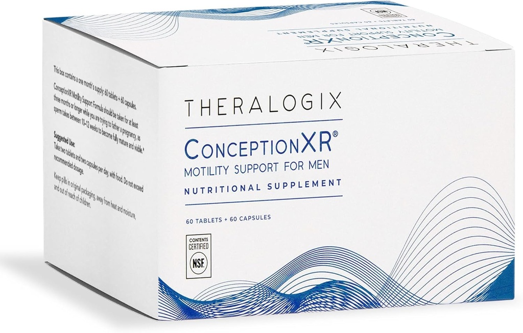 Theralogix ConceptionXR φόρμουλα υποστήριξης κινητικότητας - Ανδρικές προκαταλήψεις Βιταμίνες για υποστήριξη γονιμότητας - Συμπληρώματα γονιμότητας για το σπέρμα Υγεία* - NSF Πιστοποιημένο - 60 Tabs + 60 Caps (30-Day Supply)
