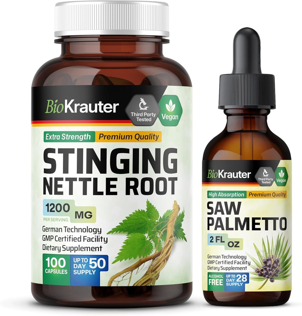 BIO KRAUTER Στίγμα Νετλ 100 κάψουλες & Saw Palmetto Βάμμα 2 Fl. Oz.