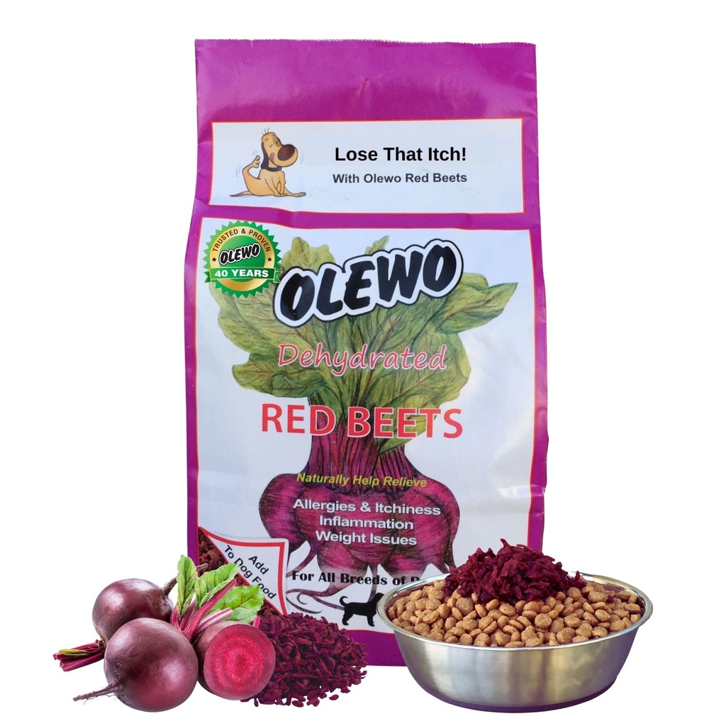 Olewo Original Red Beets for Dogs – Internal Support Dog Food Topper for Skin Sensitivity and Overall Balance, Prebiotic Fiber and Whole Food Nutrients, 1 lb