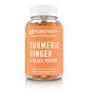 PUREFINITY Turmeric και Ginger συμπλήρωμα Gummies με μαύρο πιπέρι, κοινή υποστήριξη κουρκουμίνη Μασώμενα με νοστιμότατο άρωμα – Χωρίς γλουτένη, μη GMO, Vegan, 60 κόμης