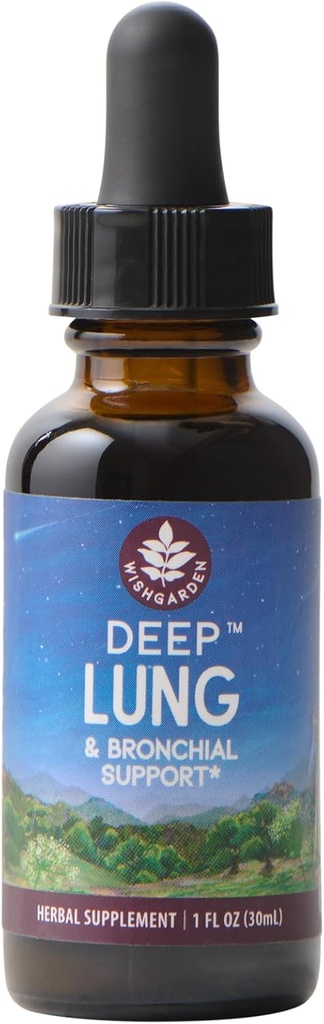 WishGarden Βότανα Βαθύ Πνεύμονα & Βρογχική Υποστήριξη - Plant-based αναπνευστικό συμπλήρωμα με Mullein Leaf Supports Lung Detox & Cleanse για τους καπνιστές, προάγει την αναπνευστική δύναμη, 1oz