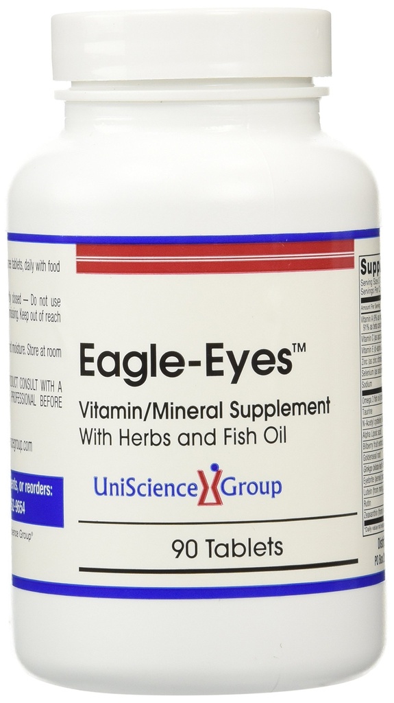 Eagle- Eyes, Optimal Vision Health with 500 mg Omega 3 Fish Oil, Lutein, Zeaxanthin, Bilberry Fruit Extract, Βιταμίνες A, C, E, Zinc, NAC, Taurin, 90 δισκία