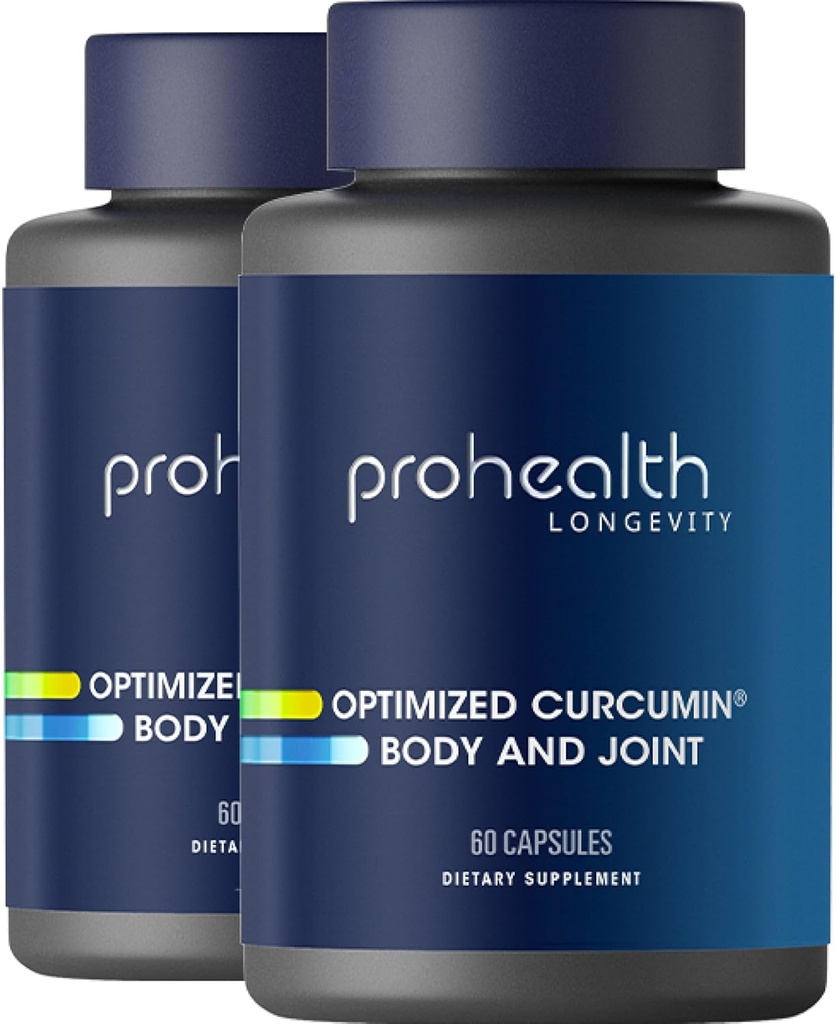 ProHealth Body & Joint - Βελτιστοποιημένη Κουρκουμίνη Longvida (60 κάψουλες λαχανικών) (2-πακέτο)