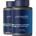 ProHealth Body & Joint - Βελτιστοποιημένη Κουρκουμίνη Longvida (60 κάψουλες λαχανικών) (2-πακέτο)