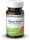 American Health Papaya Enzyme with Chlorophyll - 100 Μασώμενα Δισκία - Προάγει Απορρόφηση θρεπτικών συστατικών - Μη ΓΤΟ, Vegan, Χωρίς Γλουτένη - 33 Σερβιέτες
