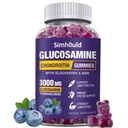 Glucosamine Chondroitin Gummies - 3000MG Συμπληρωματικό Υποστήριξης με MSM & Elderberry, Ευελιξία, Αντιοξειδωτική Ανοσολογική Υποστήριξη Gummy για Ενήλικες, Άνδρες και Γυναίκες