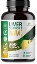 Liver Support NAC 360 Defence Capsules – Liver Detox with NAC, Milk Thistle, Dandelion Root, Turmeric, Choline, Zinc, and Chanca Piedra – Promotes Liver Health and Cellular Protection – 120 Capsules