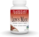 Planetary Herbals Lion's Mane, for Memory, Focus, and Mood*, 1.000 mg - 60 Vegan Capsles