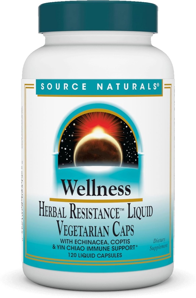 Source Naturals Wellness Herbal Resistance - Echinacea, Coptis & Yin Chiao Ανοσολογική Υποστήριξη* - 120 Κάψουλες