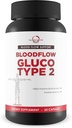 Bloodflow Gluco Type 2 - Blood Boost Blood Flow Support - Support Blood Health - Poor Circulation Supplements - Blood Circulation Supplements - Blood Vessel Health