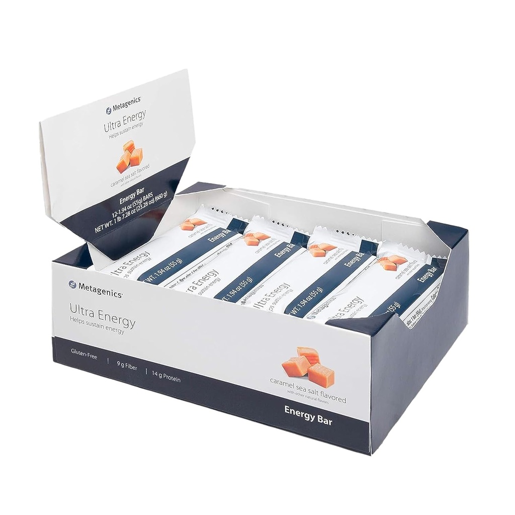 Μεταγονική Ultra Energy Bars - Βοηθά Sustain Energy, Caramel Θάλασσα Αλάτι Γεύση 
