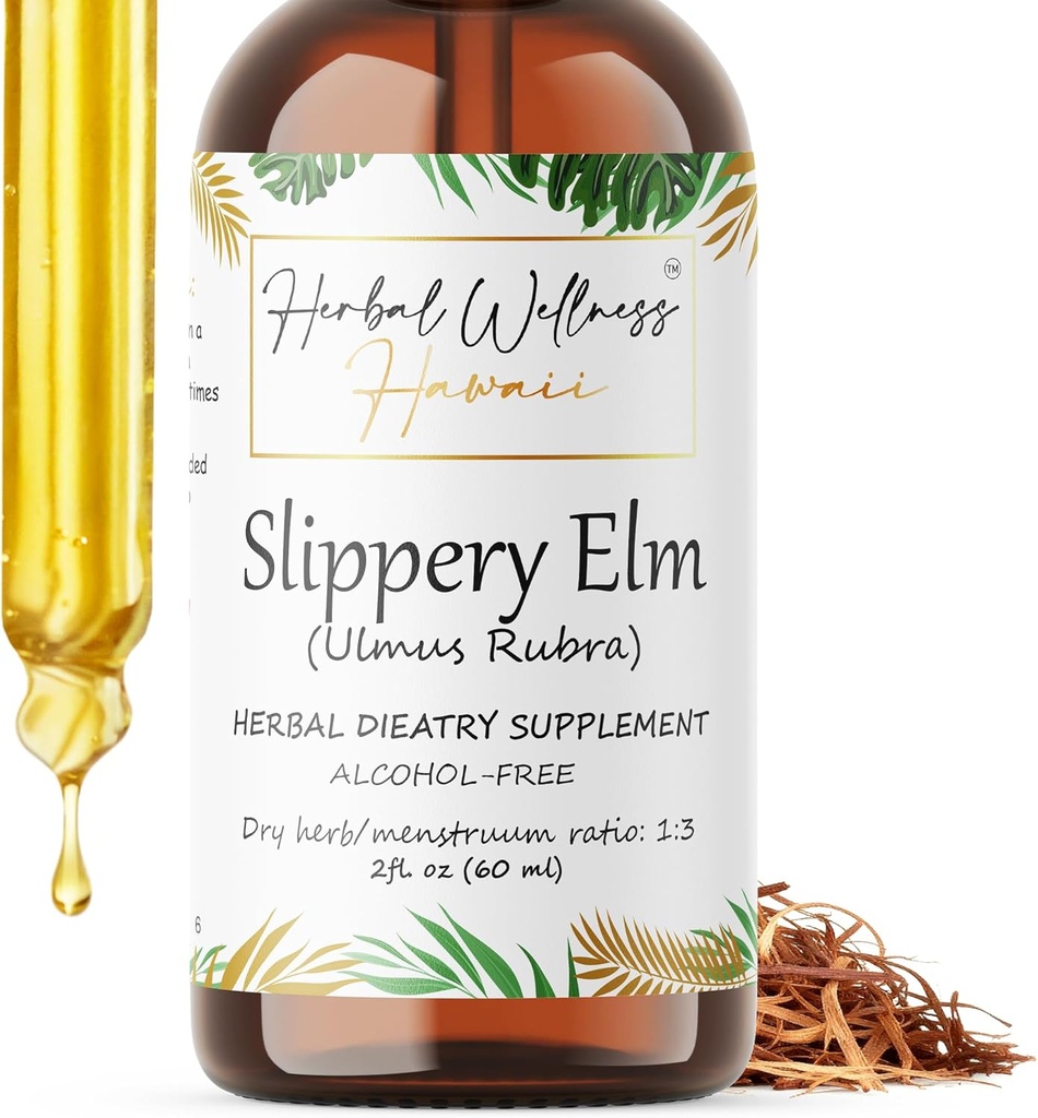 Slippery Elm (Ulmus Rubra) Αποξηραμένο εκχύλισμα υγρού χωρίς αλκοόλη (2 oz)