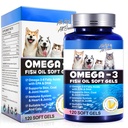 Ωμέγα-3 Fish Oil για σκύλους, Ωμέγα 3 Fish Oil με EPA & DHA υποστηρίζει σκυλιά εποχιακές αλλεργίες ανακούφιση, ενισχύει την ανοσοποίηση λειτουργία, Itch Skin Relief & Προώθηση Coat Υγεία, συμπληρώματα κατοικίδιων ζώων - 120 μαλακά γέλη
