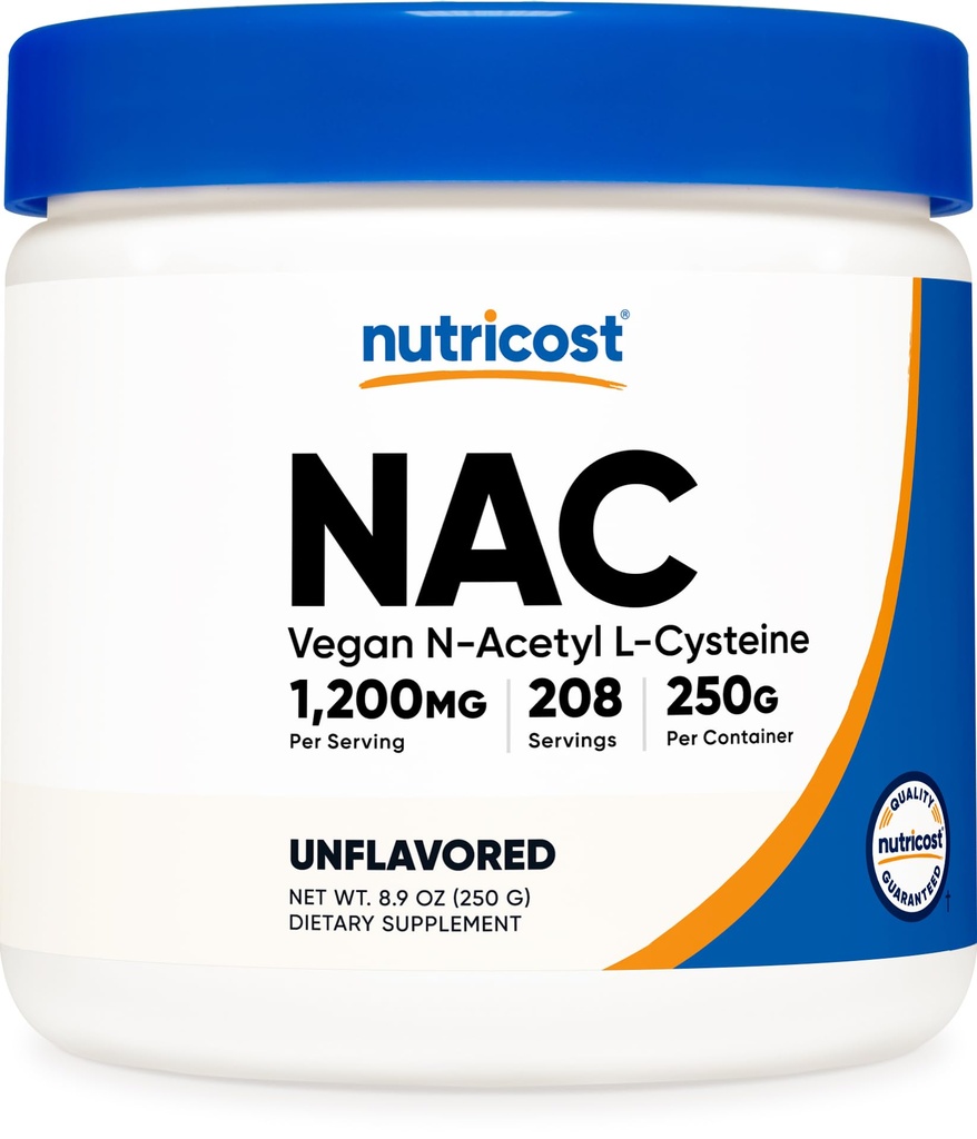 Nutricost N-Acetyl L-Cysteine (NAC) Σκόνη 250 Grams - Vegan NAC, μη-GMO, Χωρίς γλουτένη