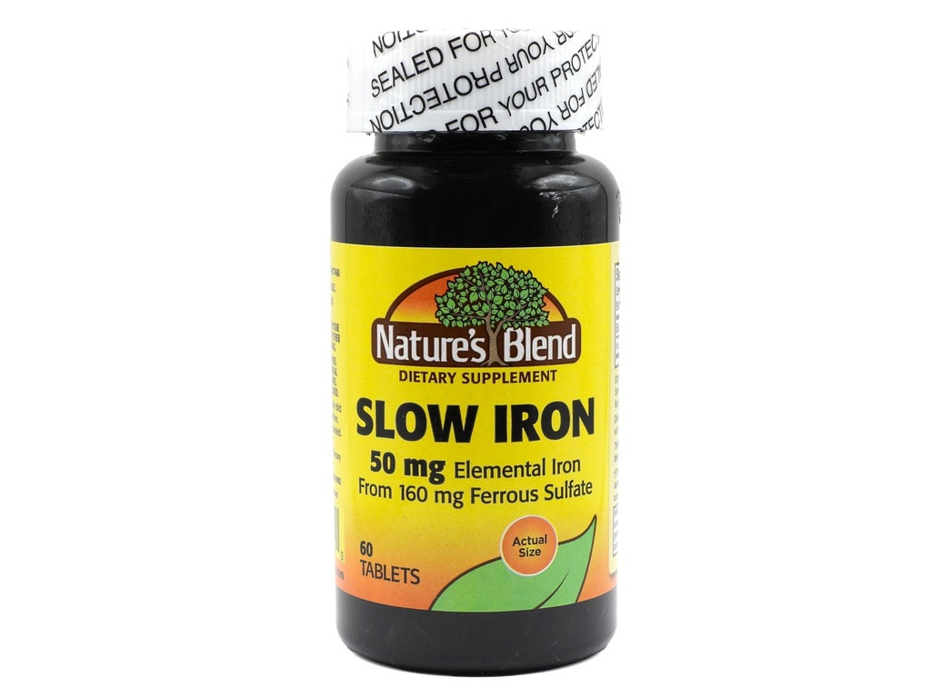 Nature's Blend Slow Iron 50 mg (160 mg) Σε σύγκριση με Slow Fe® 60 δισκία