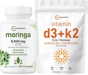 Micro Συστατικά Βιταμίνη D3 5.000iu + K2 100mcg Softgels & Moringa Oleifera 6.000mg Ισοδύναμο 300 κάψουλες Bundle 2 Pack 
